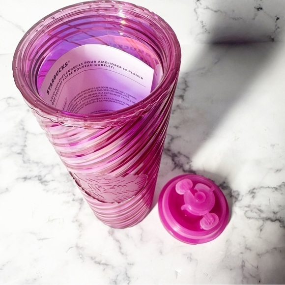 Starbucks Holiday 2022 Winter Pink Iridescent Unicorn Swirl Twist Top Tumbler - Picture 6 of 6